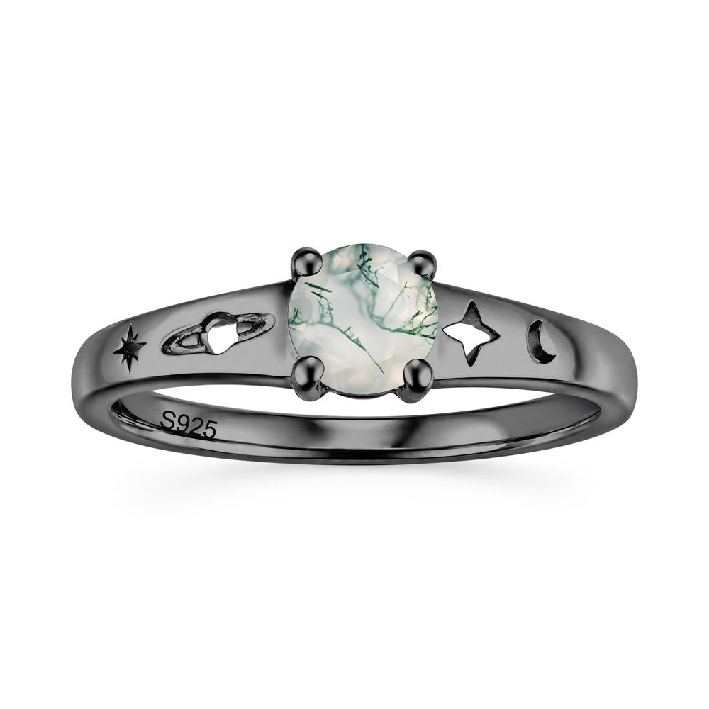 Petite Round Cut Pink Cubic Zirconia Hollow Engraved Ring - LUO Jewelry #gemstone_Moss Agate