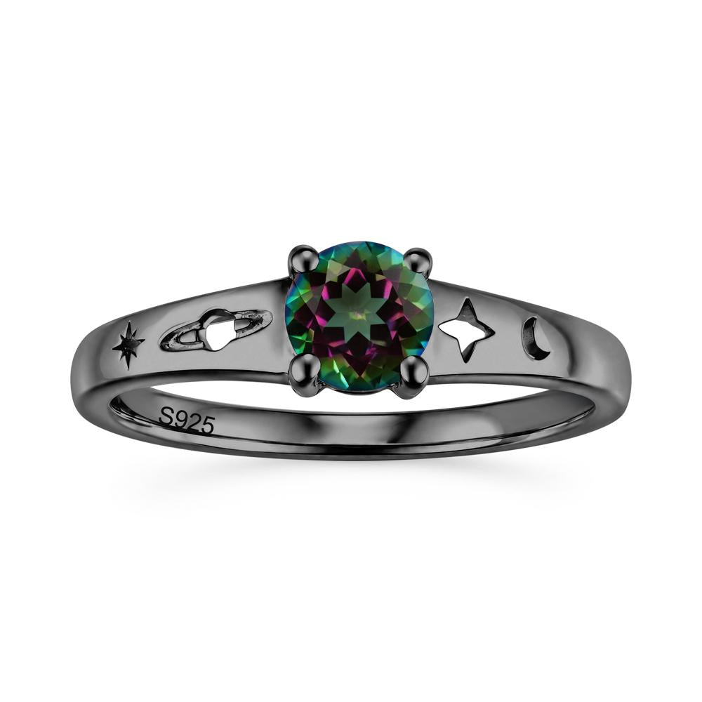 Petite Round Cut Pink Cubic Zirconia Hollow Engraved Ring - LUO Jewelry #gemstone_Mystic Topaz