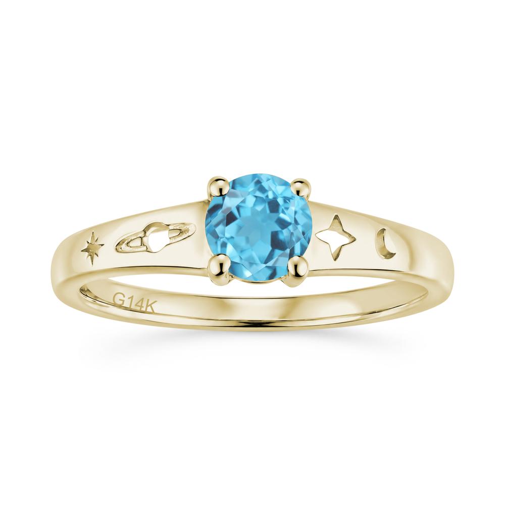 Petite Round Cut Pink Cubic Zirconia Hollow Engraved Ring - LUO Jewelry #gemstone_Swiss Blue Topaz