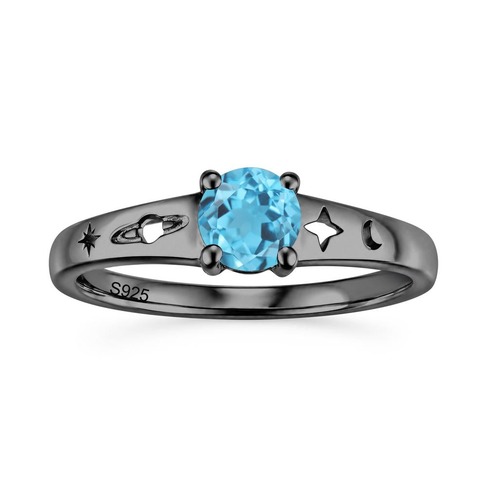 Petite Round Cut Pink Cubic Zirconia Hollow Engraved Ring - LUO Jewelry #gemstone_Swiss Blue Topaz