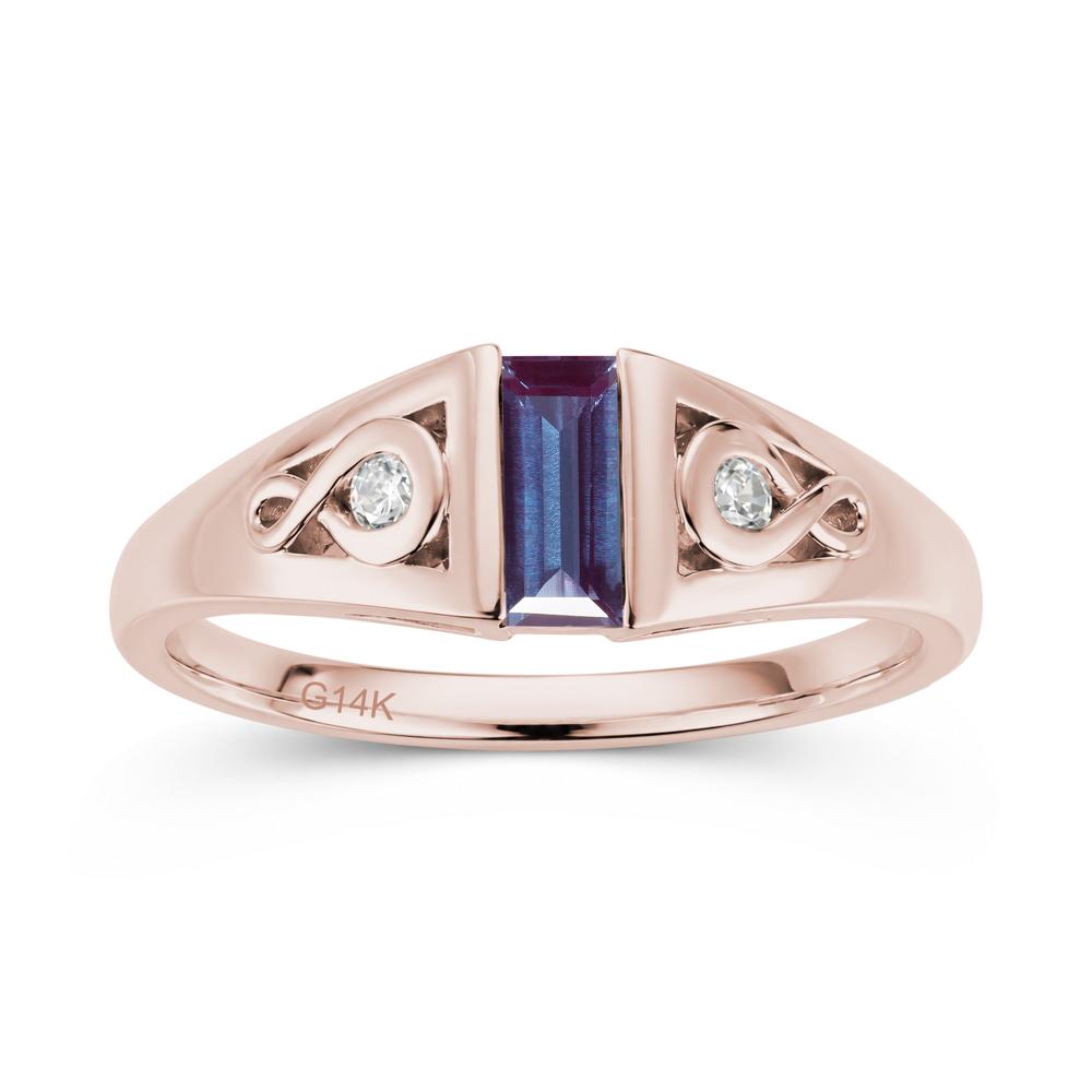 Vintage Rectangle Cut Sapphire Infinity Ring - LUO Jewelry #gemstone_Alexandrite