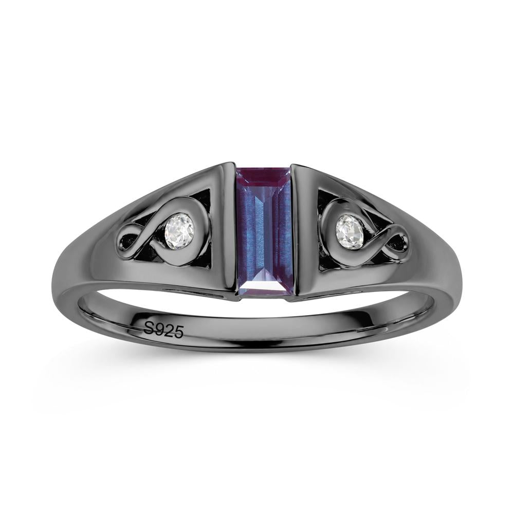 Vintage Rectangle Cut Sapphire Infinity Ring - LUO Jewelry #gemstone_Alexandrite