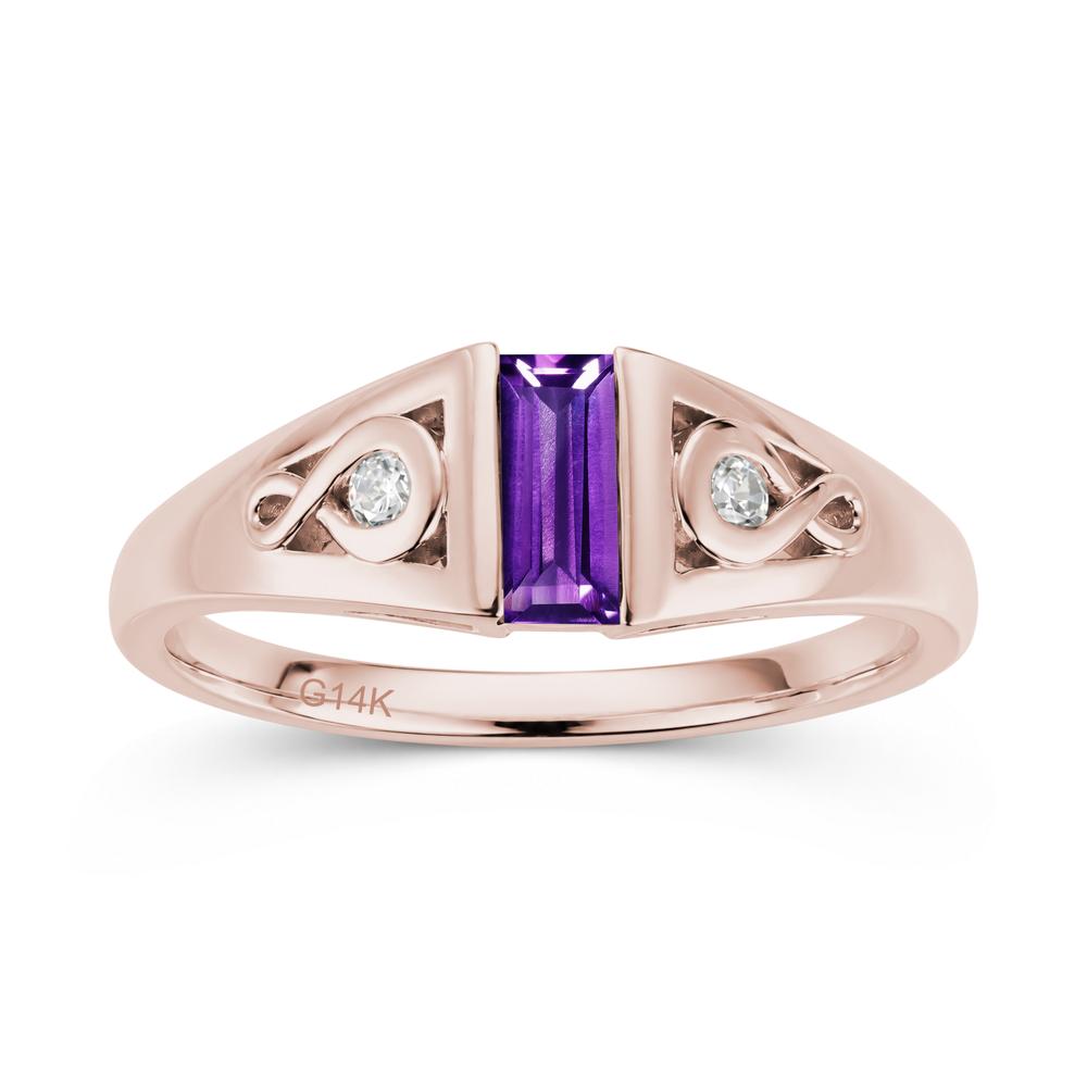 Vintage Rectangle Cut Sapphire Infinity Ring - LUO Jewelry #gemstone_Amethyst