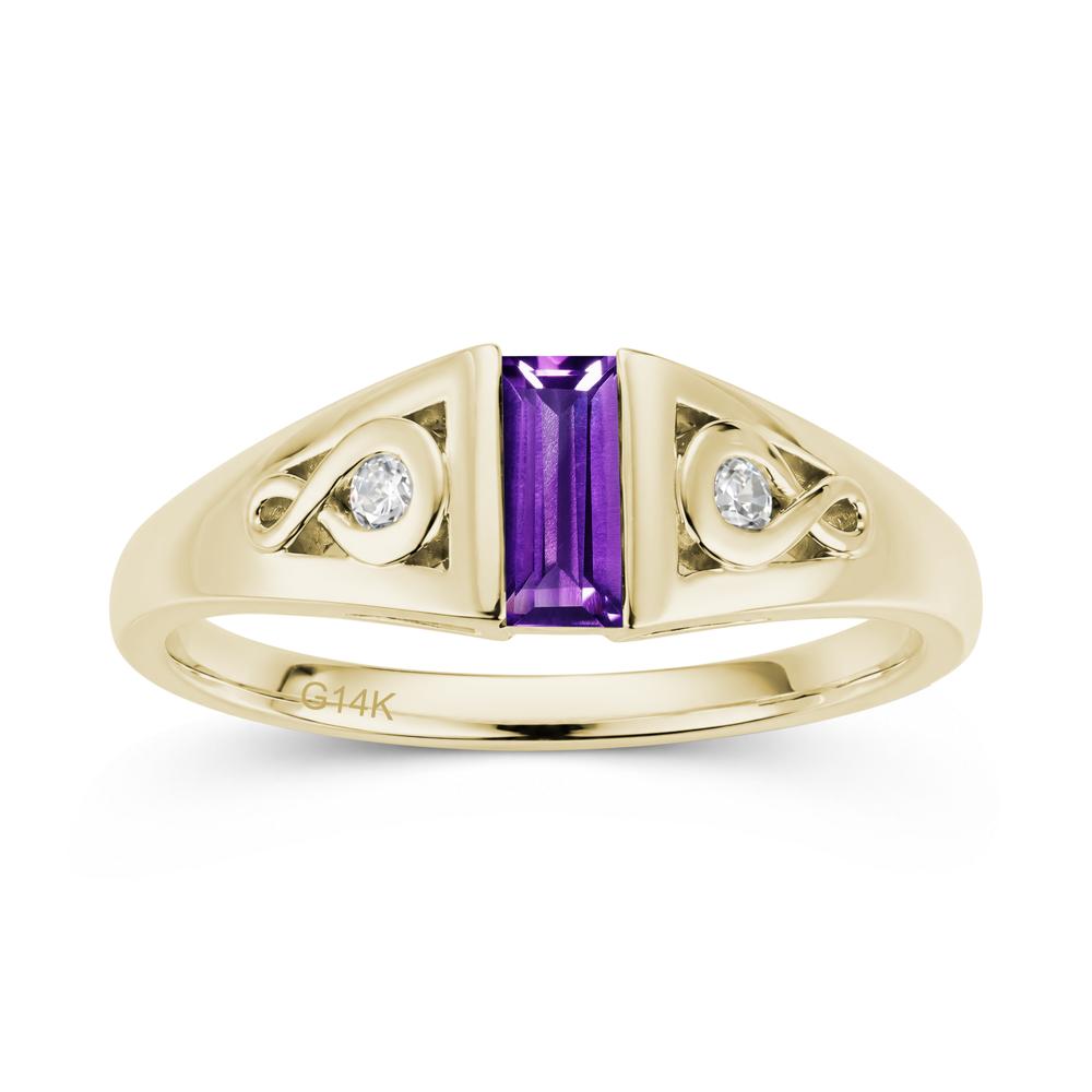 Vintage Rectangle Cut Sapphire Infinity Ring - LUO Jewelry #gemstone_Amethyst