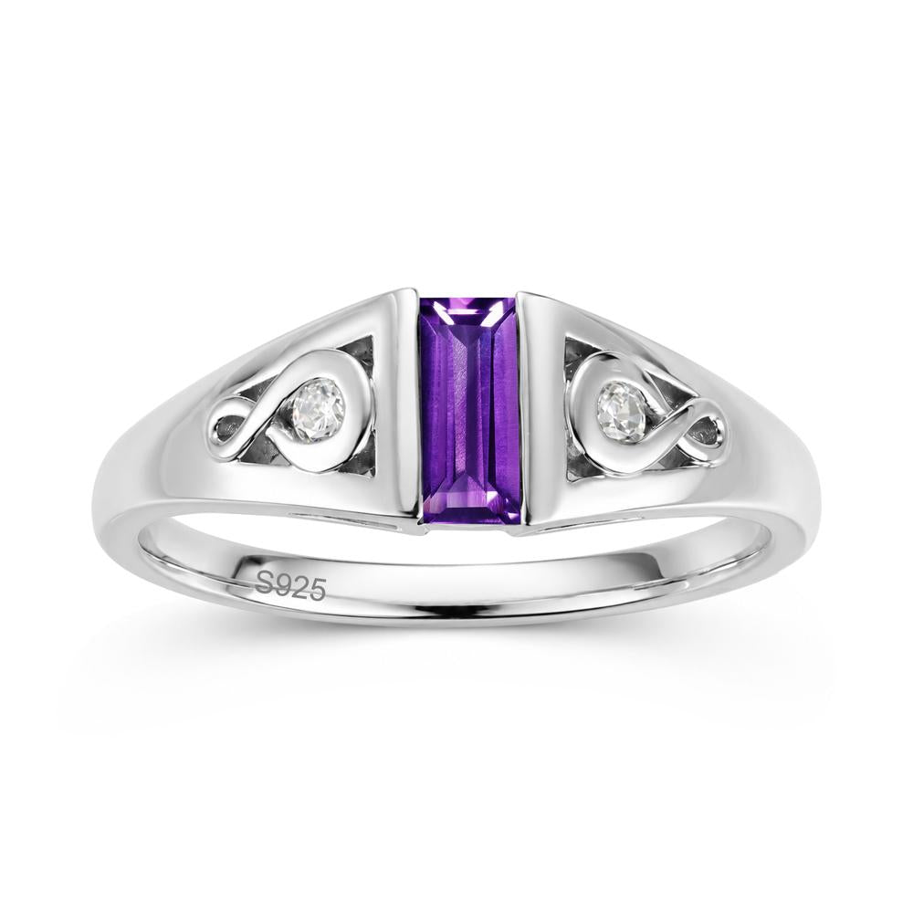 Vintage Rectangle Cut Sapphire Infinity Ring - LUO Jewelry #gemstone_Amethyst