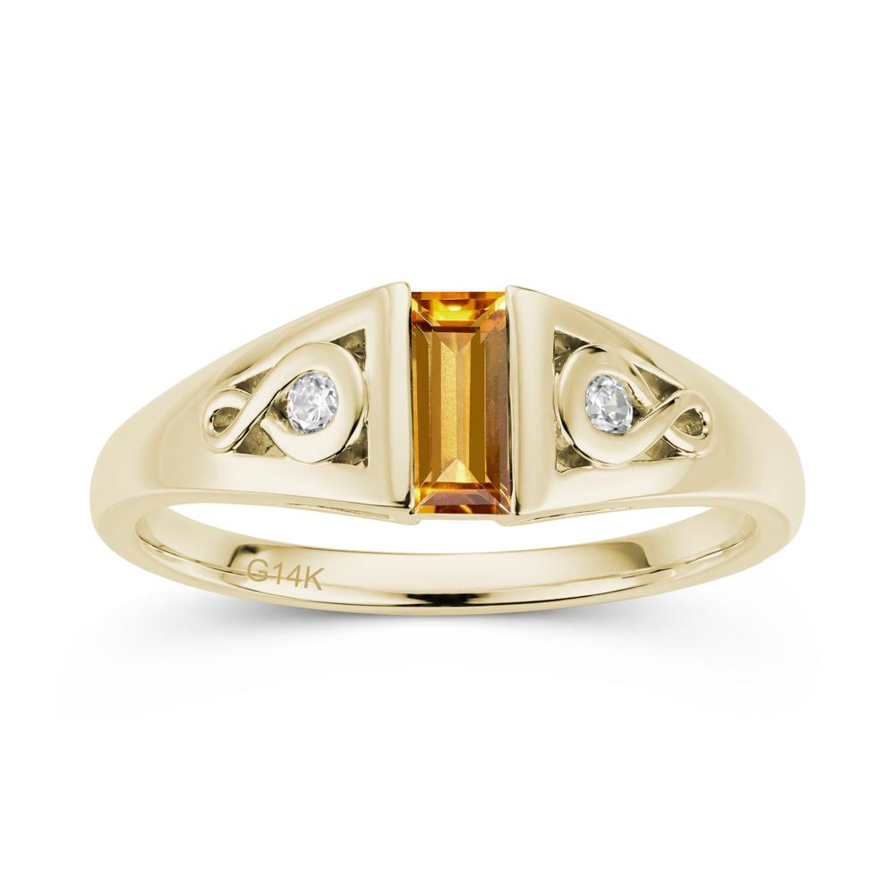 Vintage Rectangle Cut Sapphire Infinity Ring - LUO Jewelry #gemstone_Citrine