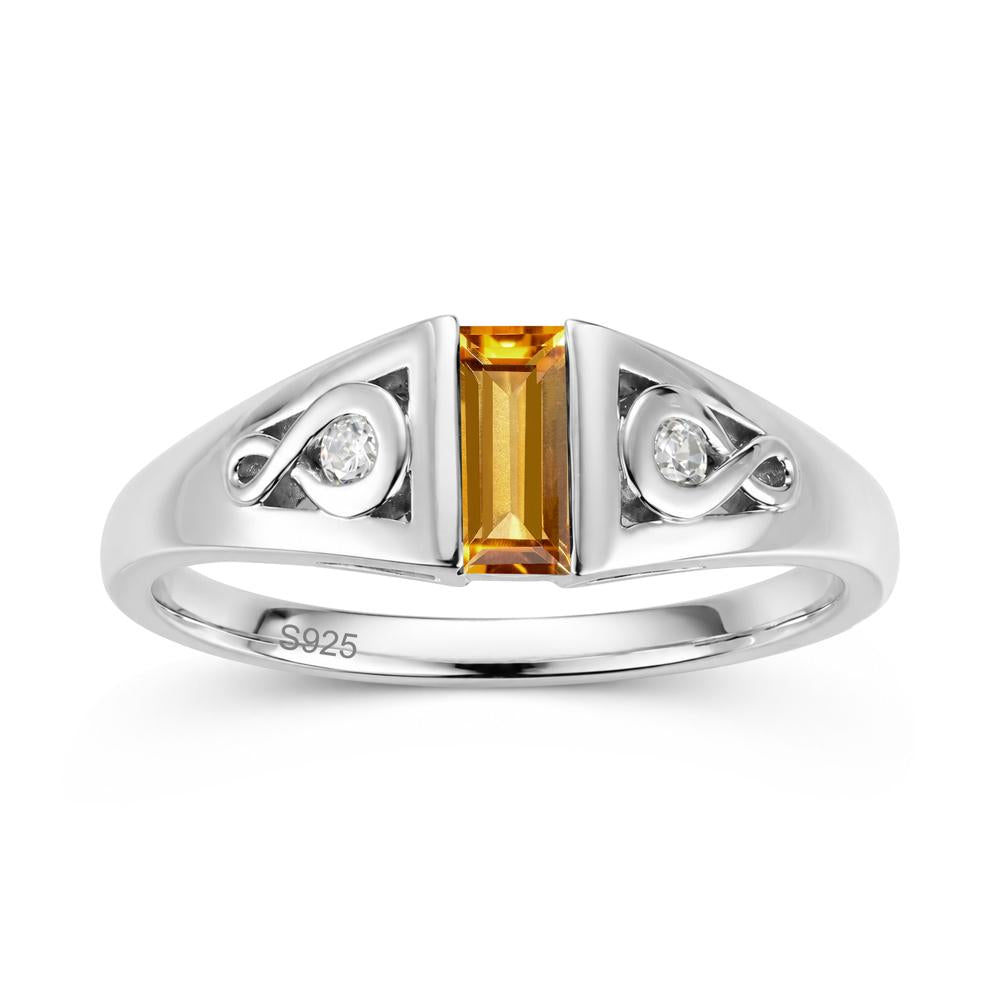 Vintage Rectangle Cut Sapphire Infinity Ring - LUO Jewelry #gemstone_Citrine