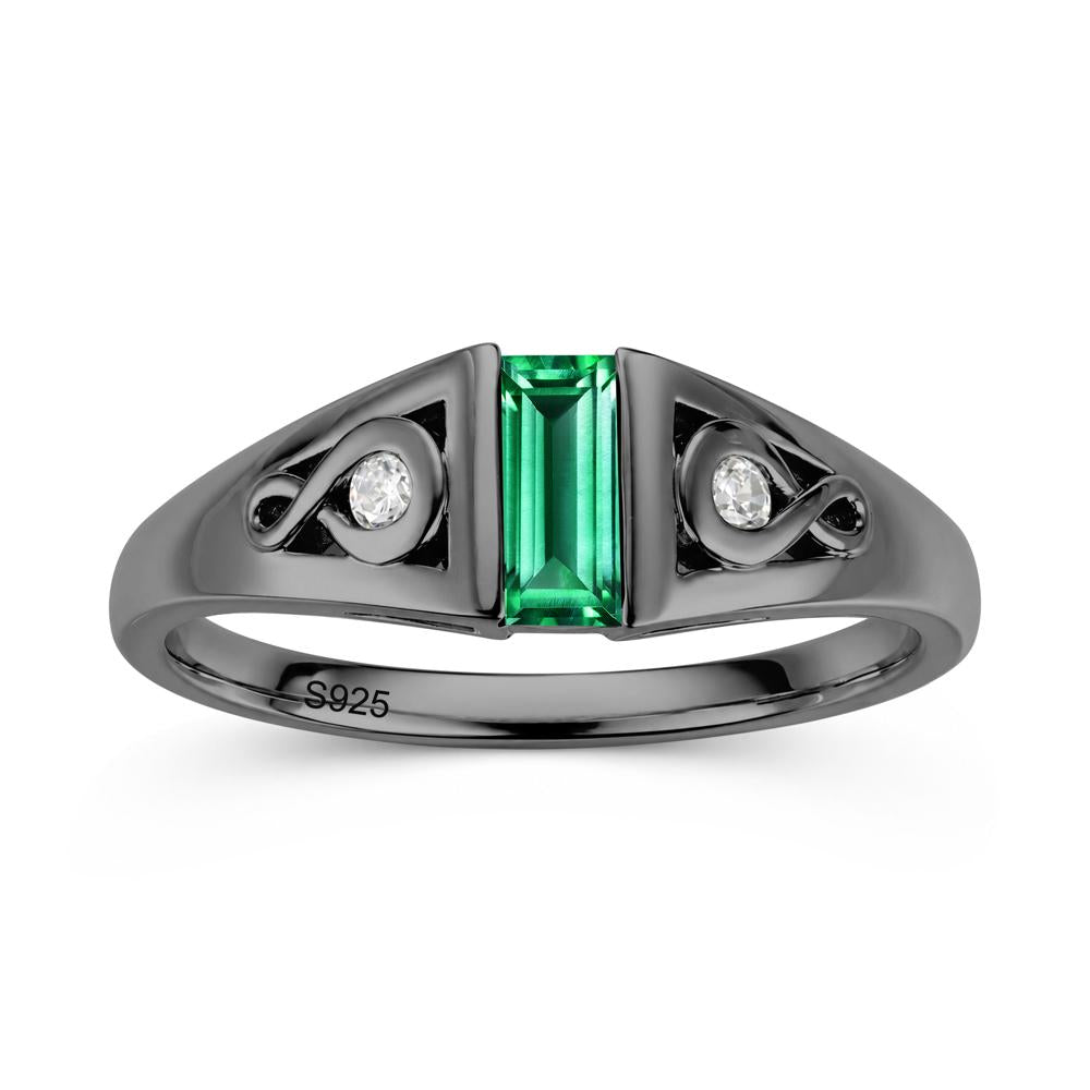 Vintage Rectangle Cut Sapphire Infinity Ring - LUO Jewelry #gemstone_Emerald