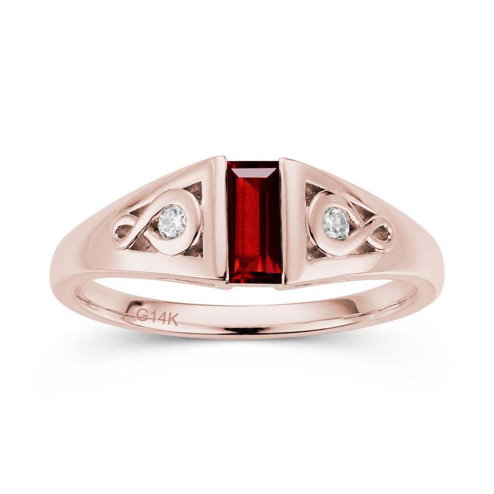 Vintage Rectangle Cut Sapphire Infinity Ring - LUO Jewelry #gemstone_Garnet