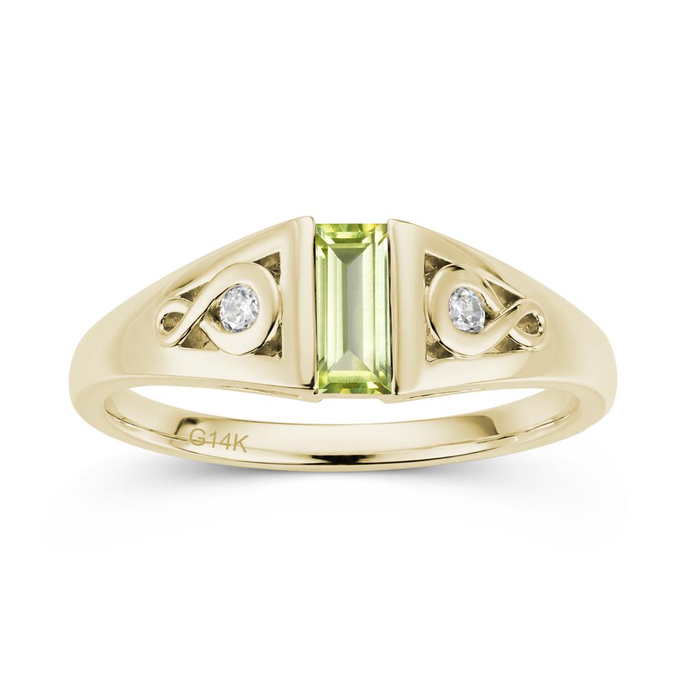 Vintage Rectangle Cut Sapphire Infinity Ring - LUO Jewelry #gemstone_Peridot
