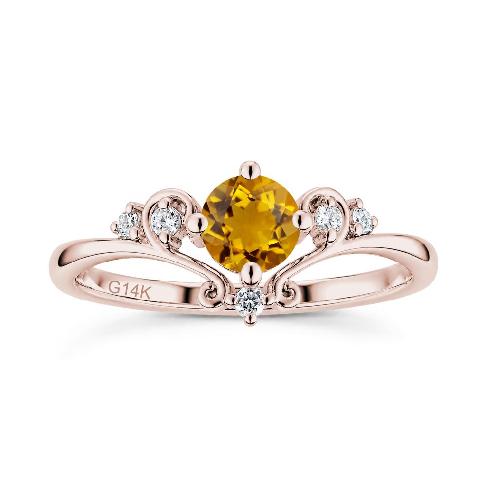 Vintage Round Cut Sapphire Swirl Vine Ring - LUO Jewelry #gemstone_Citrine