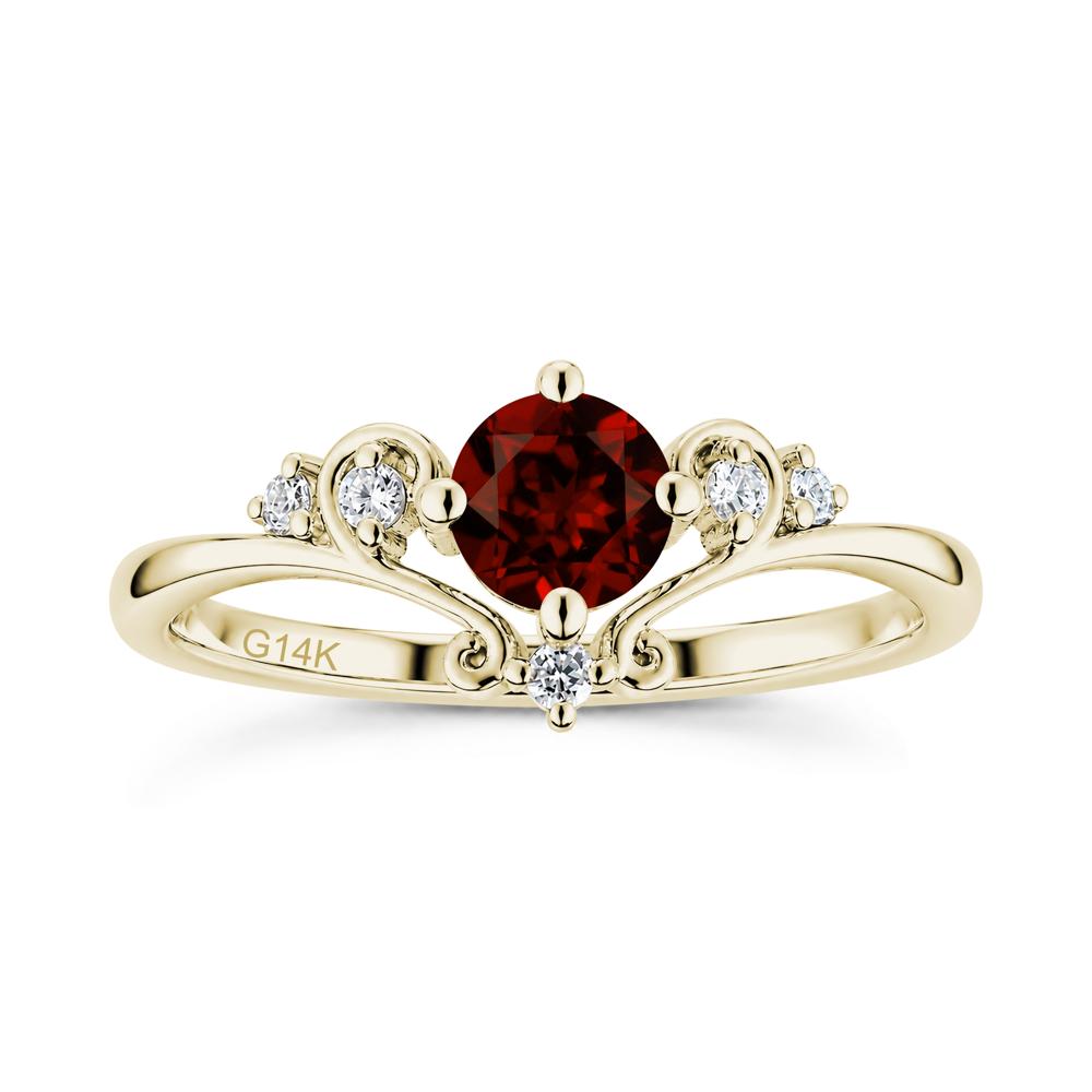 Vintage Round Cut Sapphire Swirl Vine Ring - LUO Jewelry #gemstone_Garnet