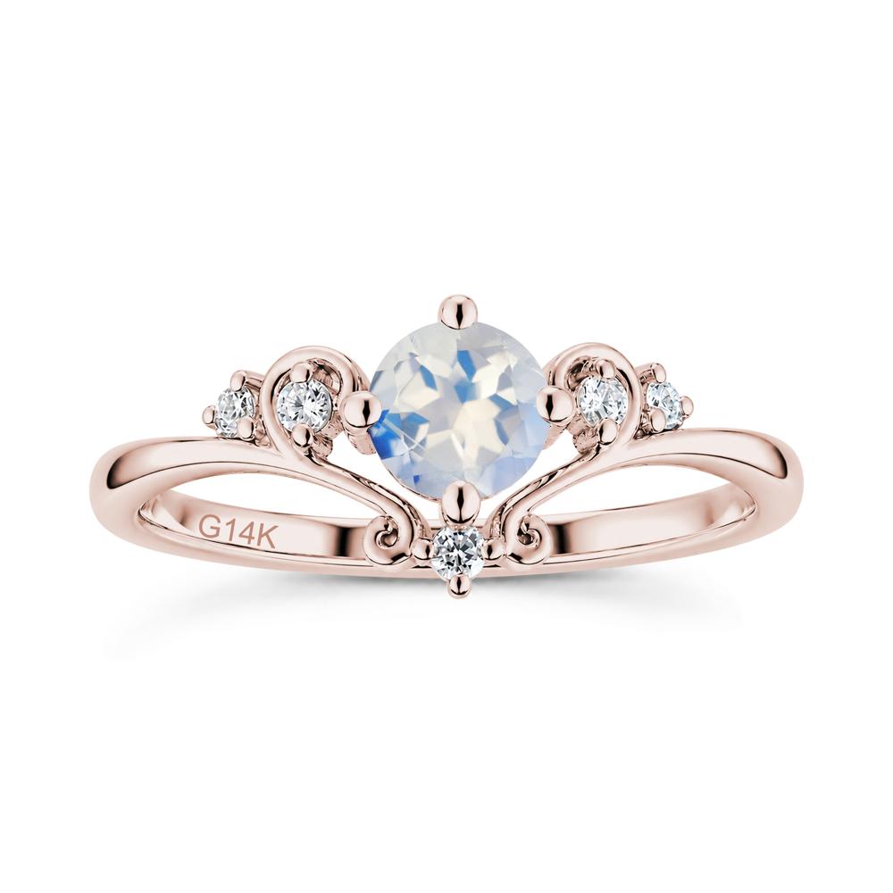 Vintage Round Cut Sapphire Swirl Vine Ring - LUO Jewelry #gemstone_Moonstone