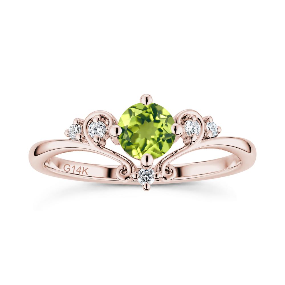 Vintage Round Cut Sapphire Swirl Vine Ring - LUO Jewelry #gemstone_Peridot