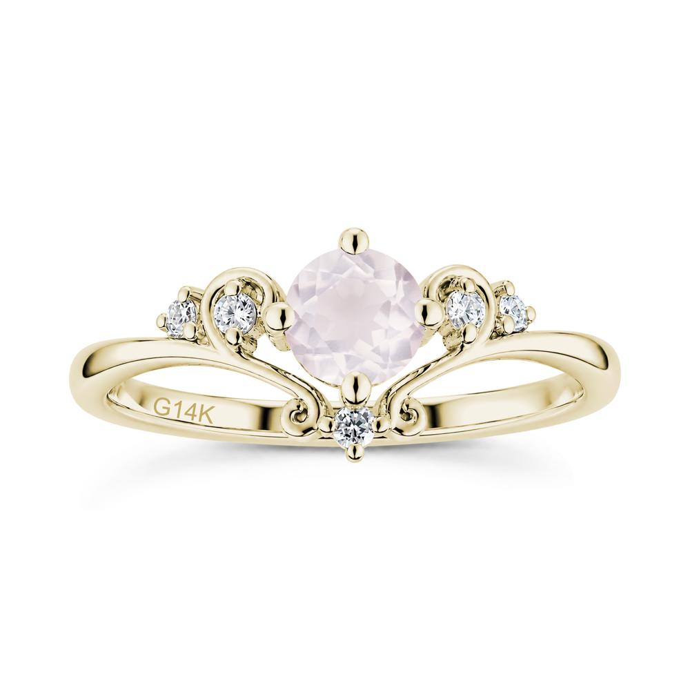 Vintage Round Cut Sapphire Swirl Vine Ring - LUO Jewelry #gemstone_Rose Quartz