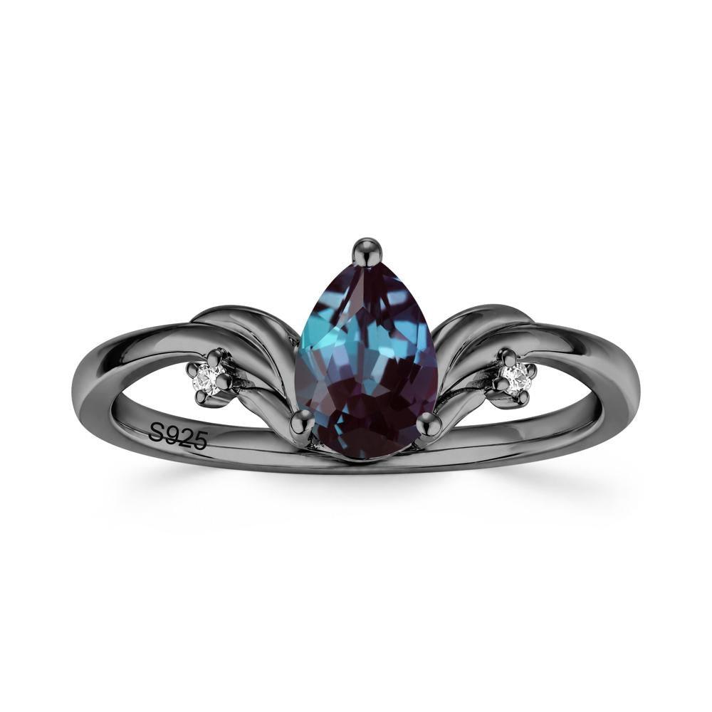 Minimalist Pear Cut Sapphire Vine Ring - LUO Jewelry #gemstone_Alexandrite