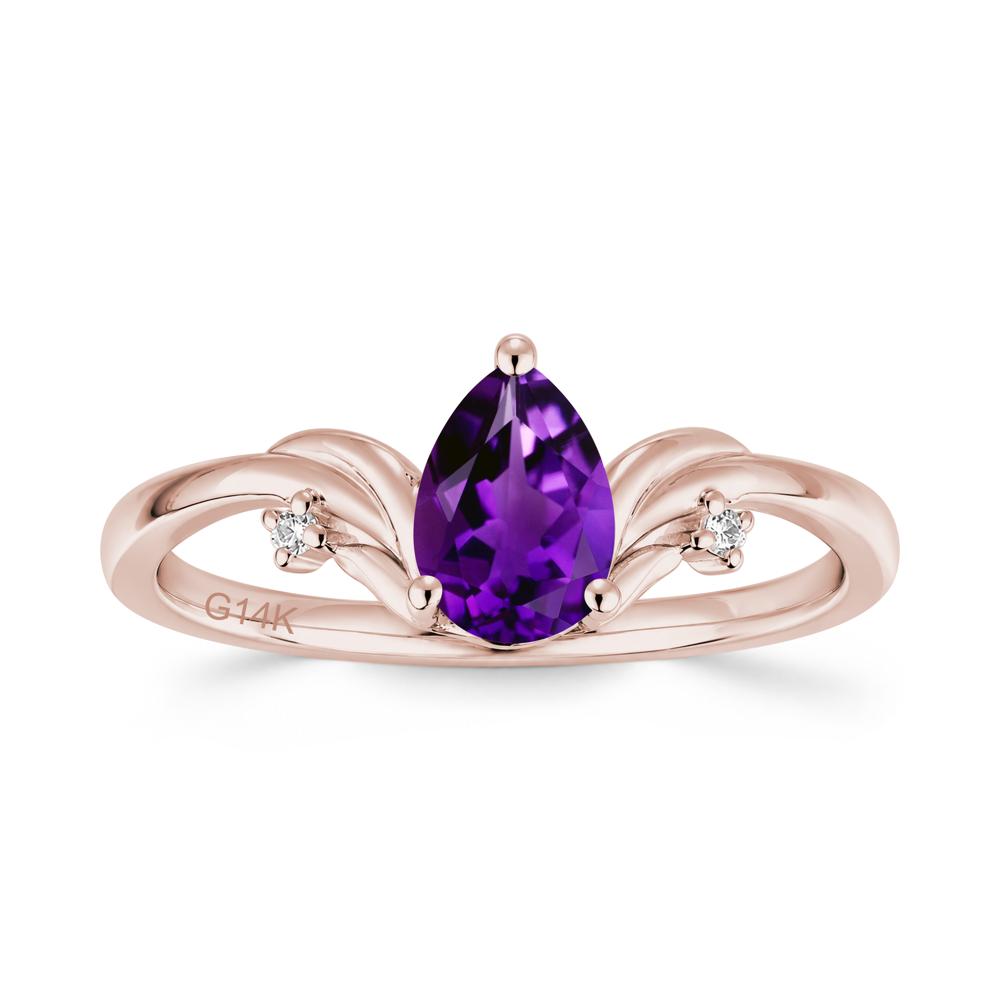 Minimalist Pear Cut Sapphire Vine Ring - LUO Jewelry #gemstone_Amethyst