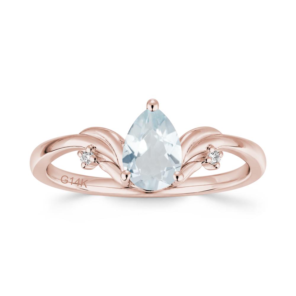 Minimalist Pear Cut Sapphire Vine Ring - LUO Jewelry #gemstone_Aquamarine