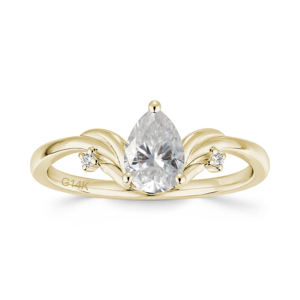 Minimalist Pear Cut Sapphire Vine Ring - LUO Jewelry #gemstone_Moissanite