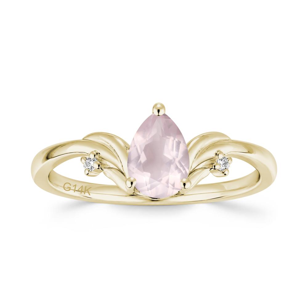 Minimalist Pear Cut Sapphire Vine Ring - LUO Jewelry #gemstone_Rose Quartz