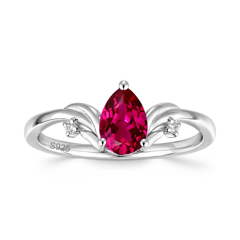 Minimalist Pear Cut Sapphire Vine Ring - LUO Jewelry #gemstone_Ruby