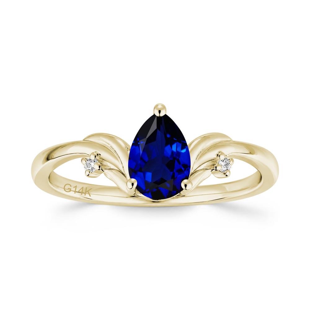 Minimalist Pear Cut Sapphire Vine Ring - LUO Jewelry #gemstone_Sapphire