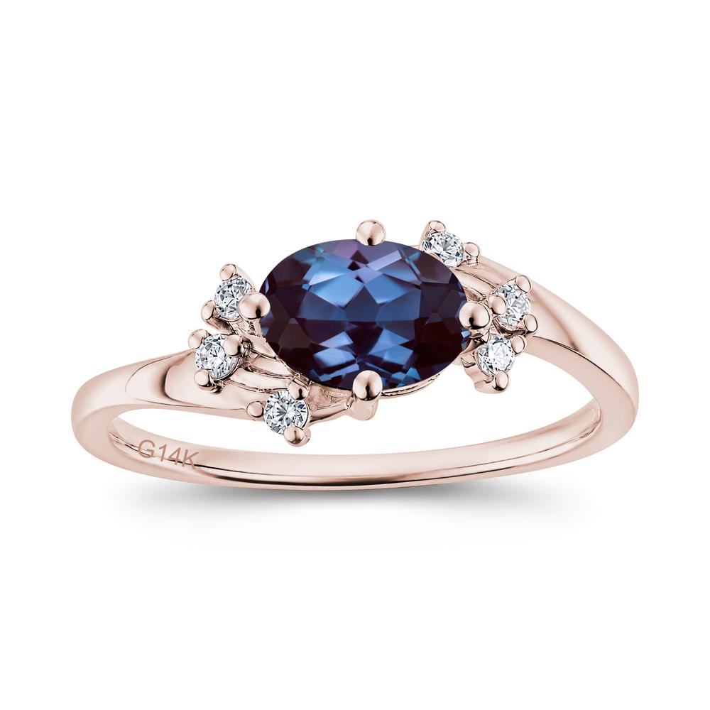 East West Oval Cut Emerald Cluster Ring - LUO Jewelry #gemstone_Alexandrite