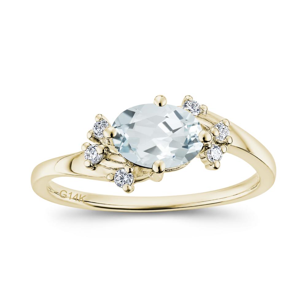 East West Oval Cut Emerald Cluster Ring - LUO Jewelry #gemstone_Aquamarine