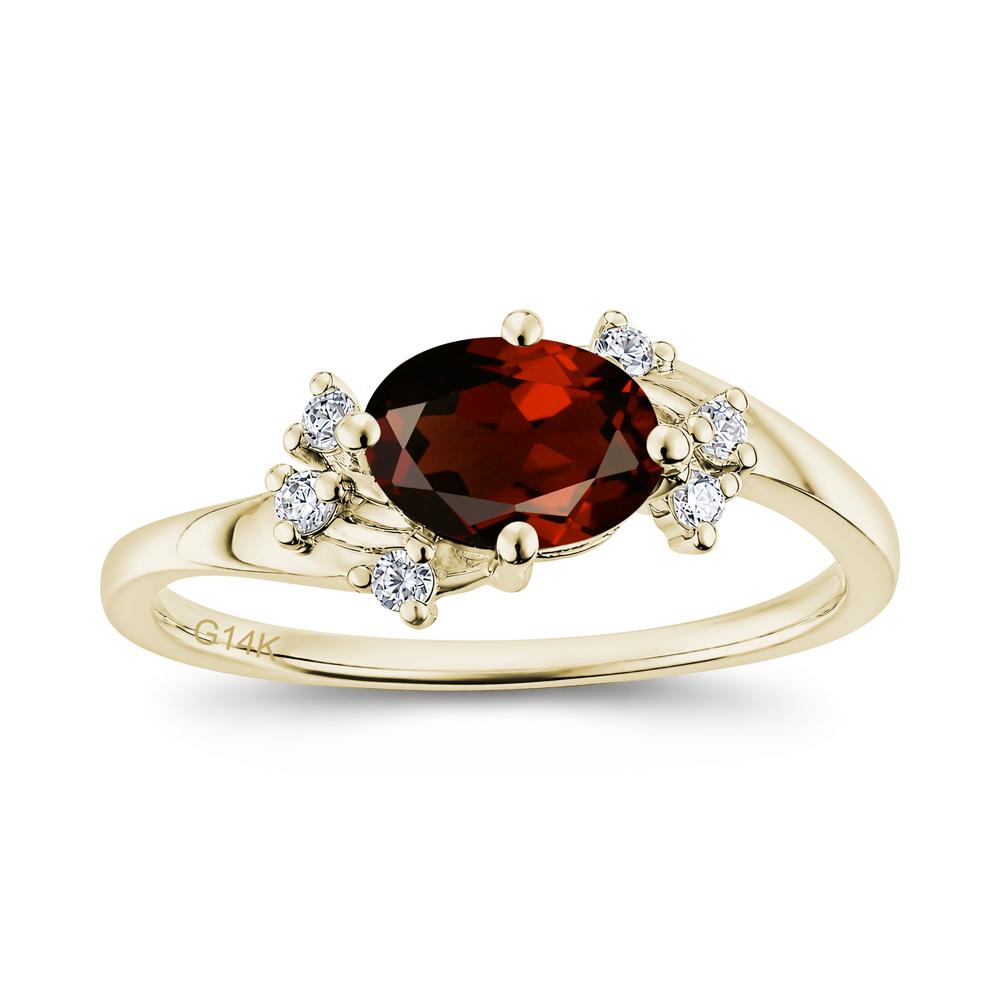 East West Oval Cut Emerald Cluster Ring - LUO Jewelry #gemstone_Garnet