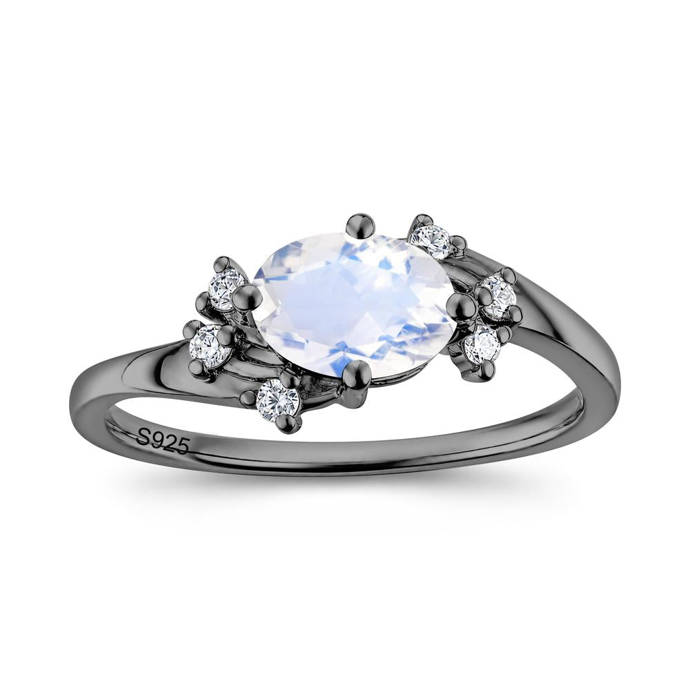 East West Oval Cut Emerald Cluster Ring - LUO Jewelry #gemstone_Moonstone