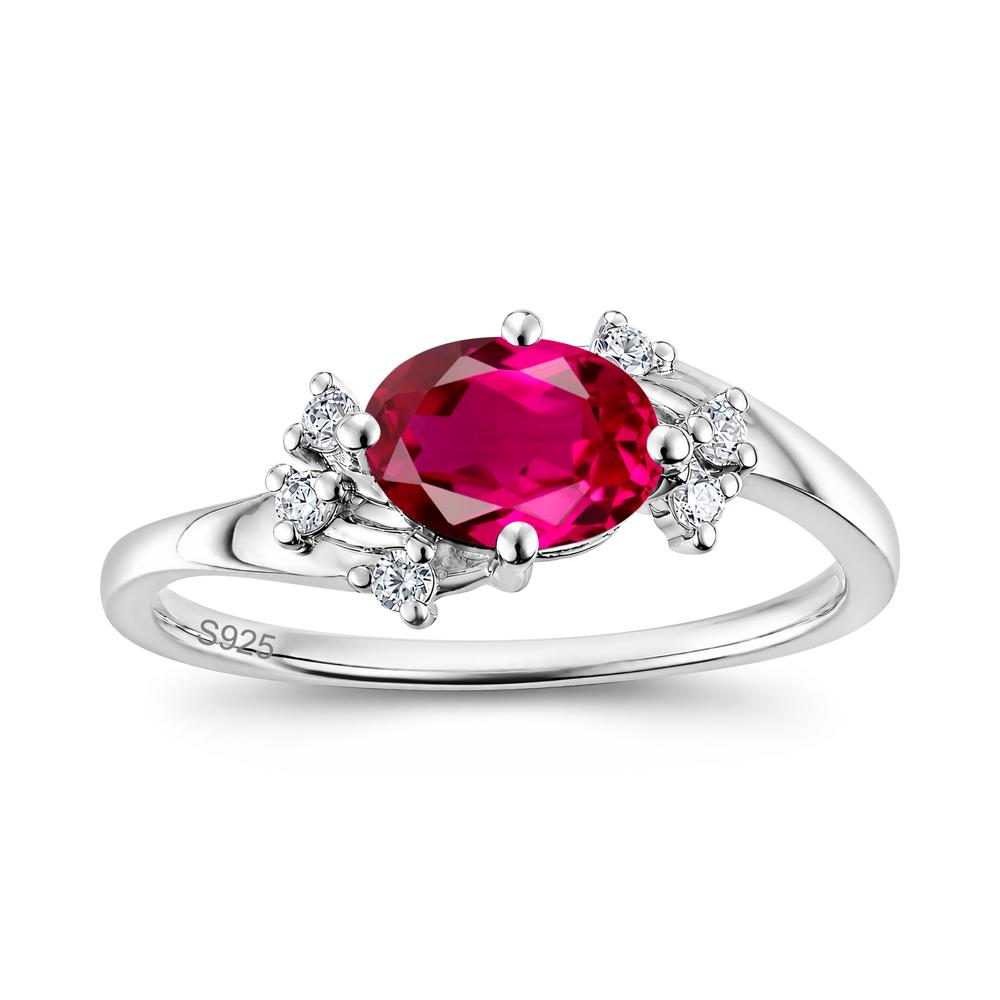 East West Oval Cut Emerald Cluster Ring - LUO Jewelry #gemstone_Ruby