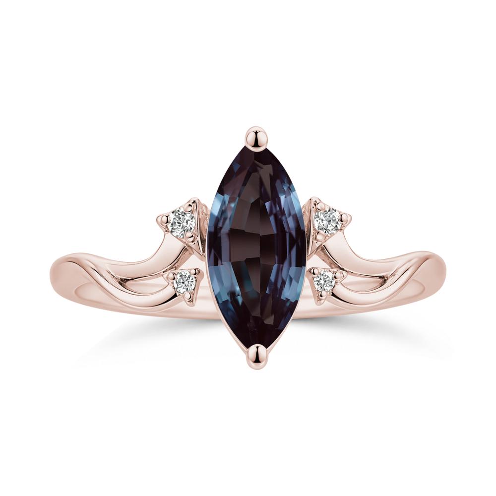 Marquise Cut Alexandrite Arrow Ring - LUO Jewelry #gemstone_Alexandrite