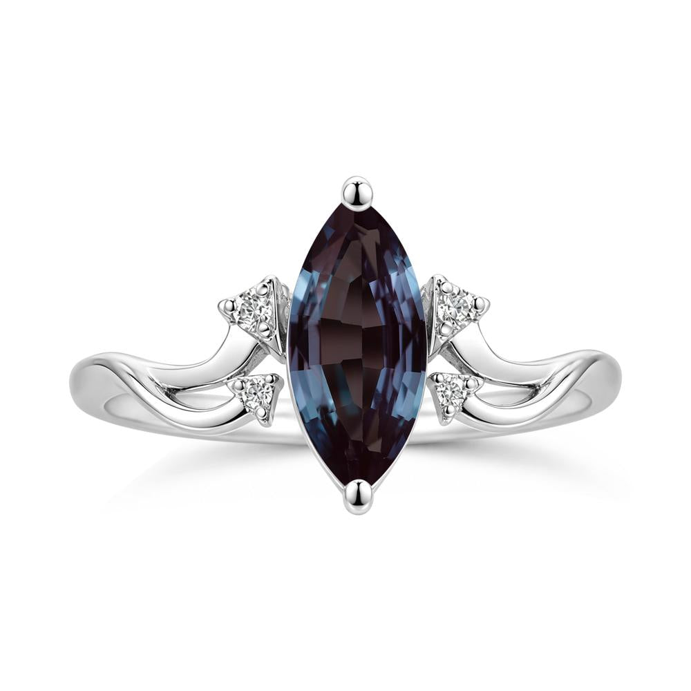 Marquise Cut Alexandrite Arrow Ring - LUO Jewelry #gemstone_Alexandrite