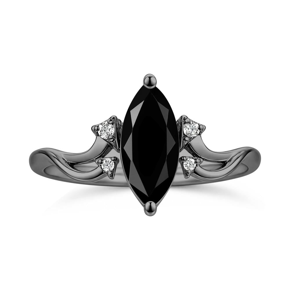Marquise Cut Alexandrite Arrow Ring - LUO Jewelry #gemstone_Black Spinel