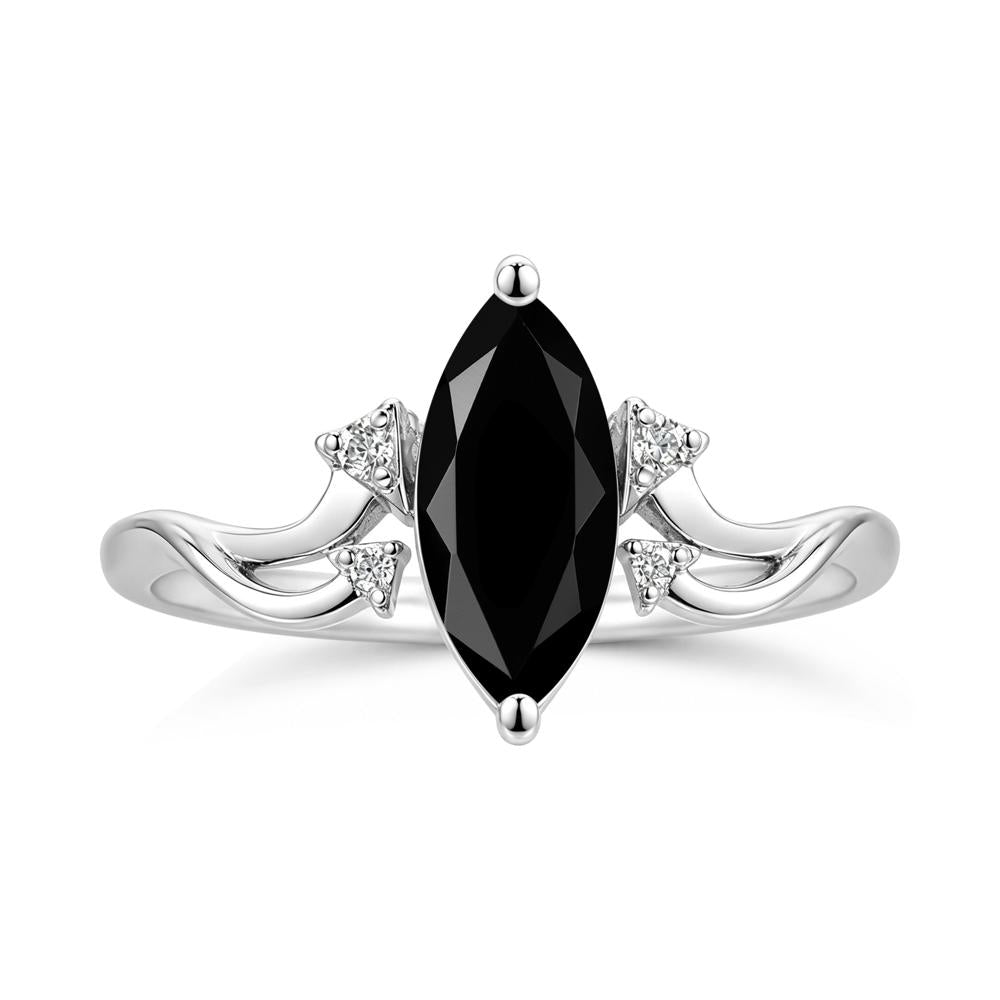 Marquise Cut Alexandrite Arrow Ring - LUO Jewelry #gemstone_Black Spinel