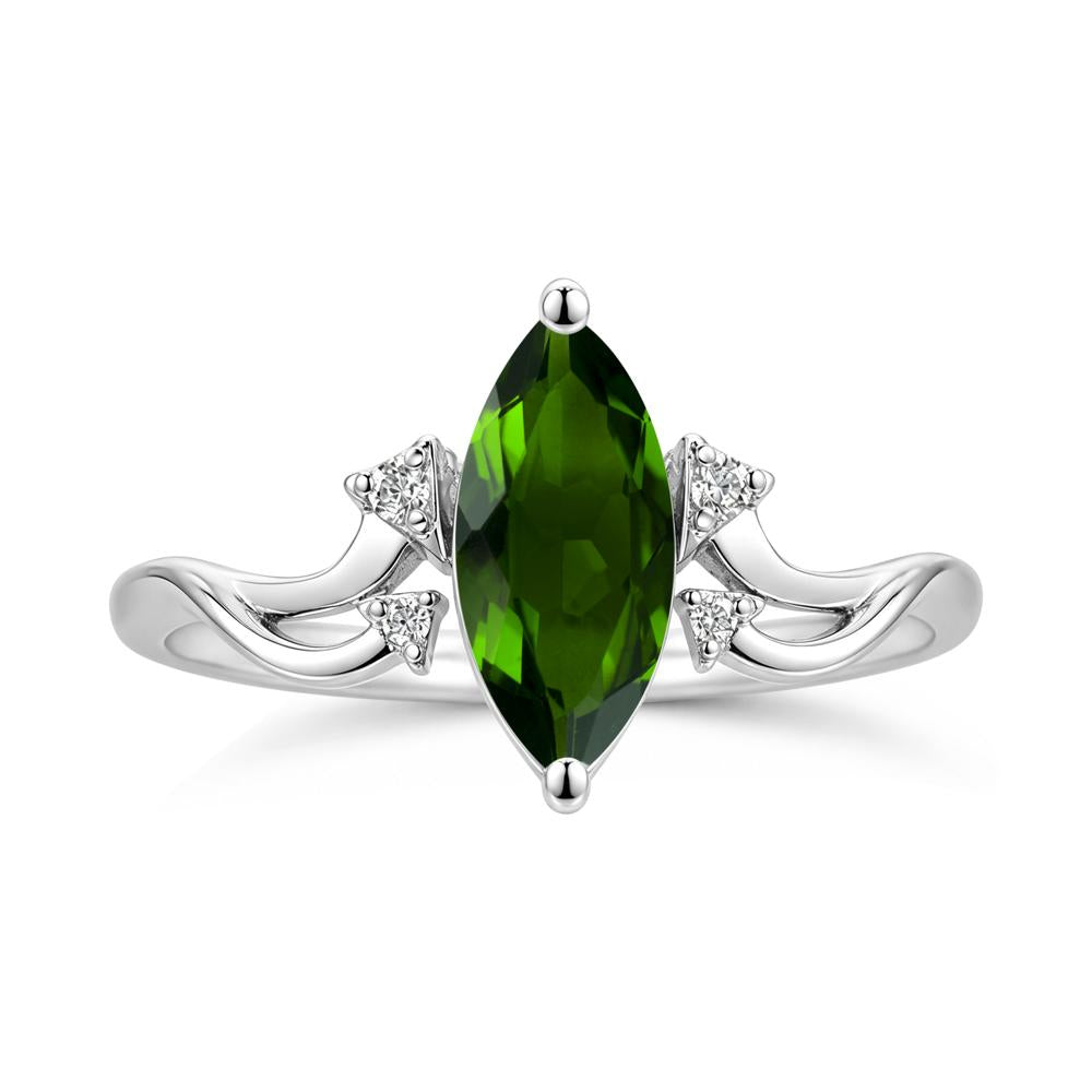 Marquise Cut Alexandrite Arrow Ring - LUO Jewelry #gemstone_Diopside