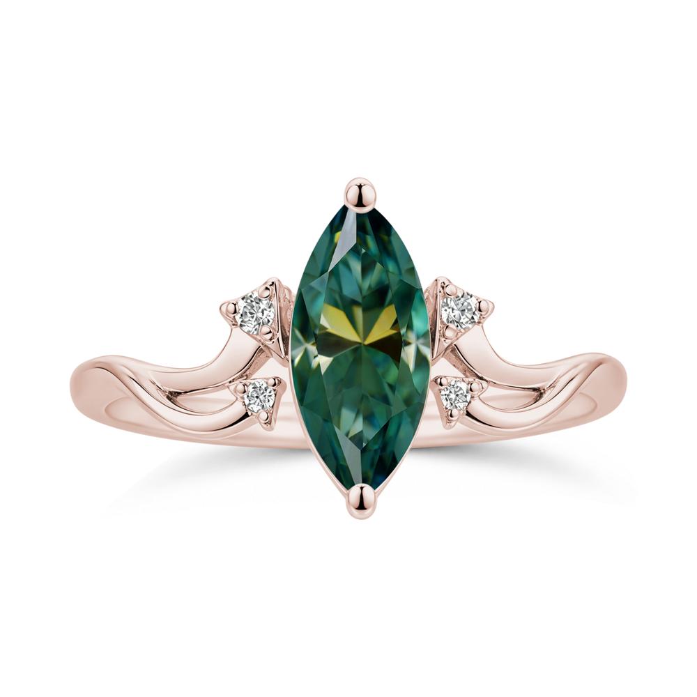 Marquise Cut Alexandrite Arrow Ring - LUO Jewelry #gemstone_Green Moissanite