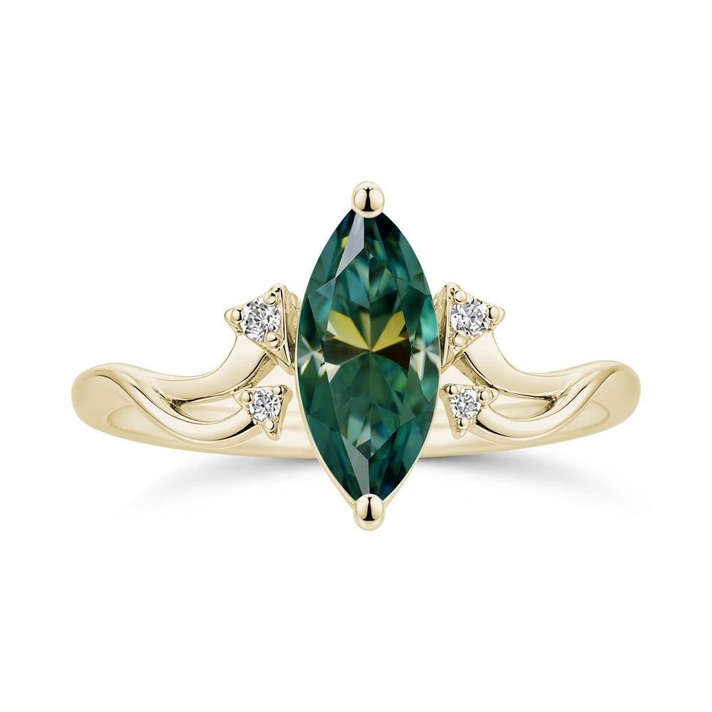 Marquise Cut Alexandrite Arrow Ring - LUO Jewelry #gemstone_Green Moissanite