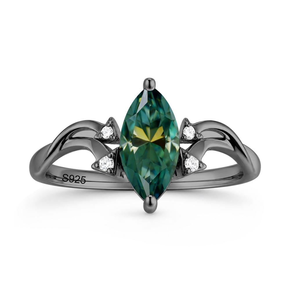 Marquise Cut Alexandrite Arrow Ring - LUO Jewelry #gemstone_Green Moissanite