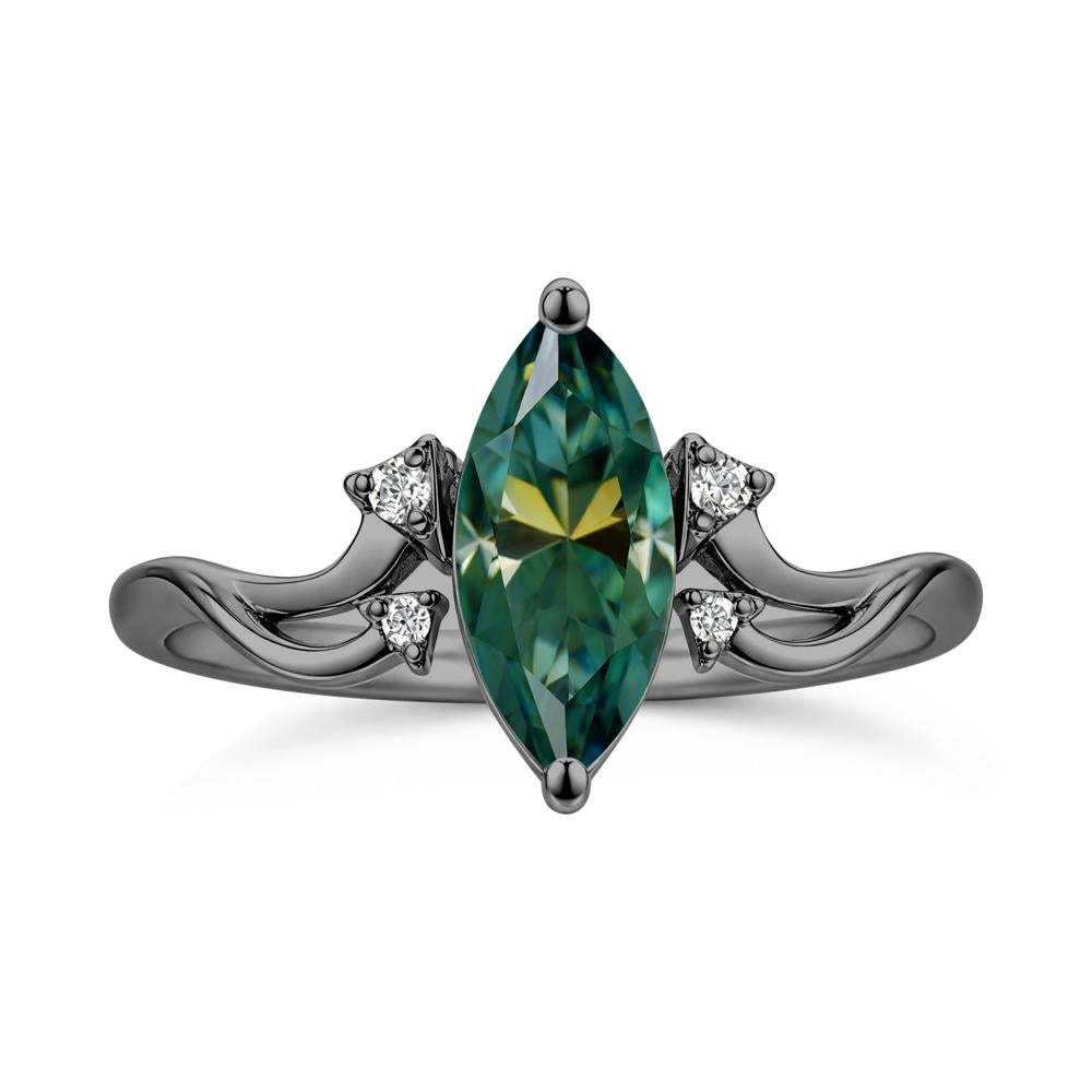 Marquise Cut Alexandrite Arrow Ring - LUO Jewelry #gemstone_Green Moissanite