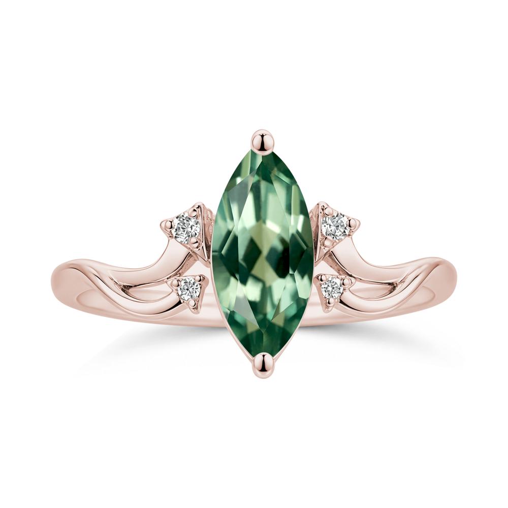 Marquise Cut Alexandrite Arrow Ring - LUO Jewelry #gemstone_Green Sapphire