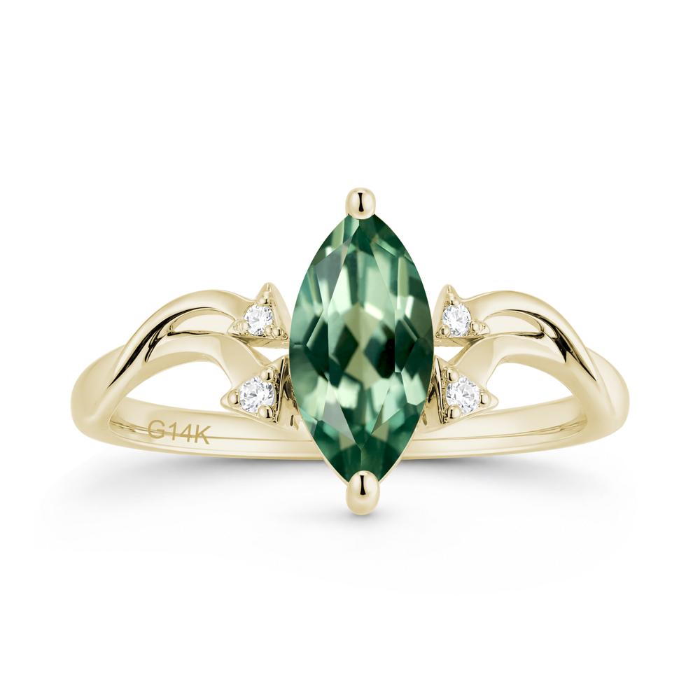 Marquise Cut Alexandrite Arrow Ring - LUO Jewelry #gemstone_Green Sapphire