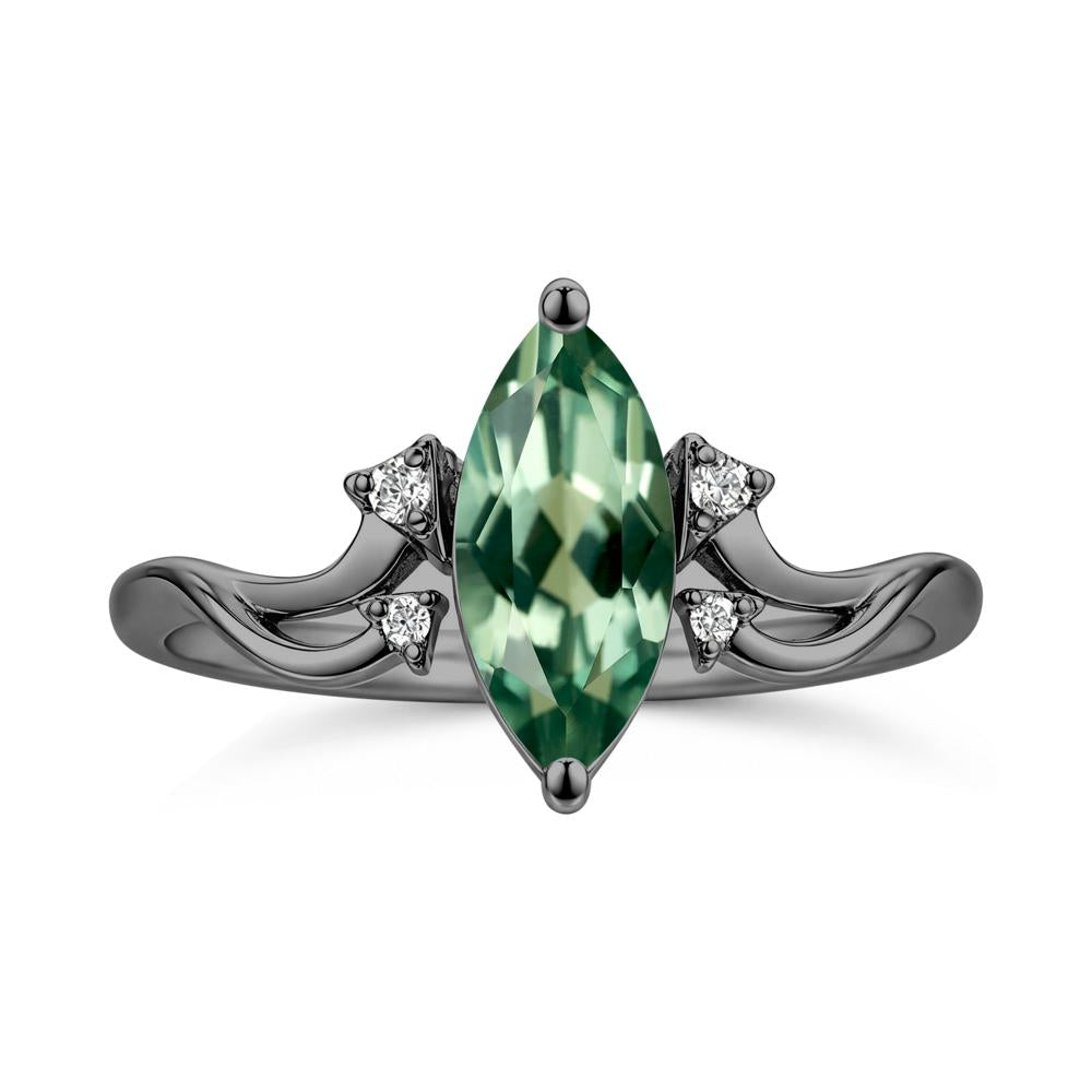Marquise Cut Alexandrite Arrow Ring - LUO Jewelry #gemstone_Green Sapphire