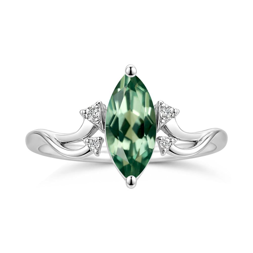 Marquise Cut Alexandrite Arrow Ring - LUO Jewelry #gemstone_Green Sapphire