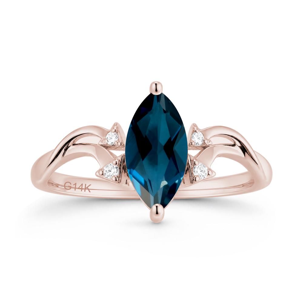 Marquise Cut Alexandrite Arrow Ring - LUO Jewelry #gemstone_London Blue Topaz