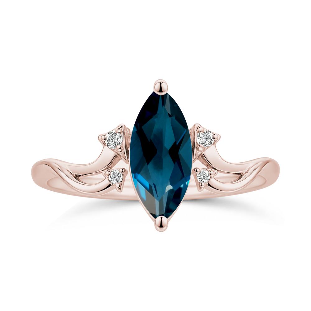 Marquise Cut Alexandrite Arrow Ring - LUO Jewelry #gemstone_London Blue Topaz