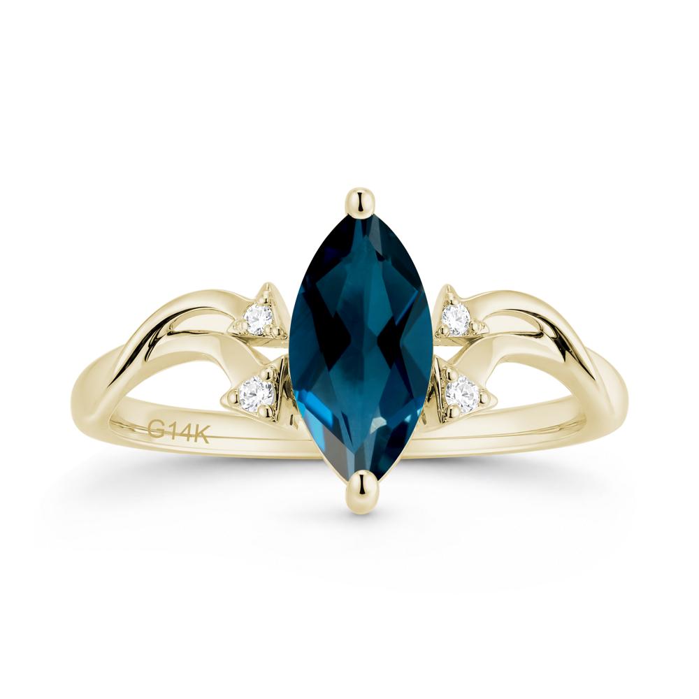 Marquise Cut Alexandrite Arrow Ring - LUO Jewelry #gemstone_London Blue Topaz