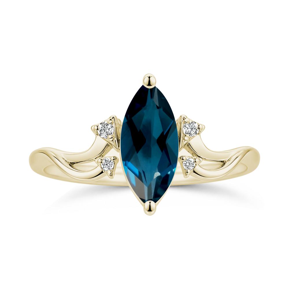 Marquise Cut Alexandrite Arrow Ring - LUO Jewelry #gemstone_London Blue Topaz