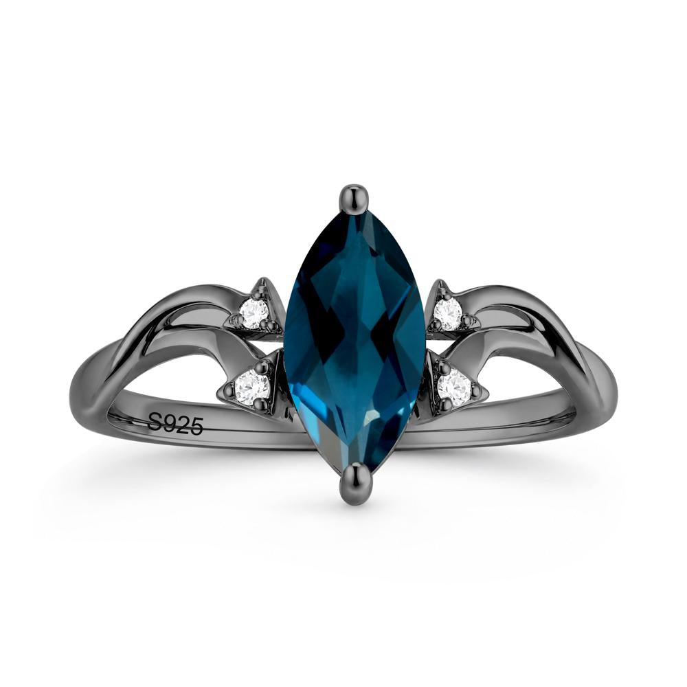 Marquise Cut Alexandrite Arrow Ring - LUO Jewelry #gemstone_London Blue Topaz