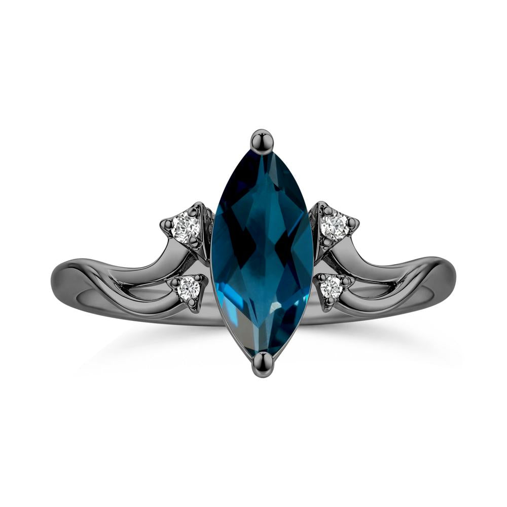 Marquise Cut Alexandrite Arrow Ring - LUO Jewelry #gemstone_London Blue Topaz